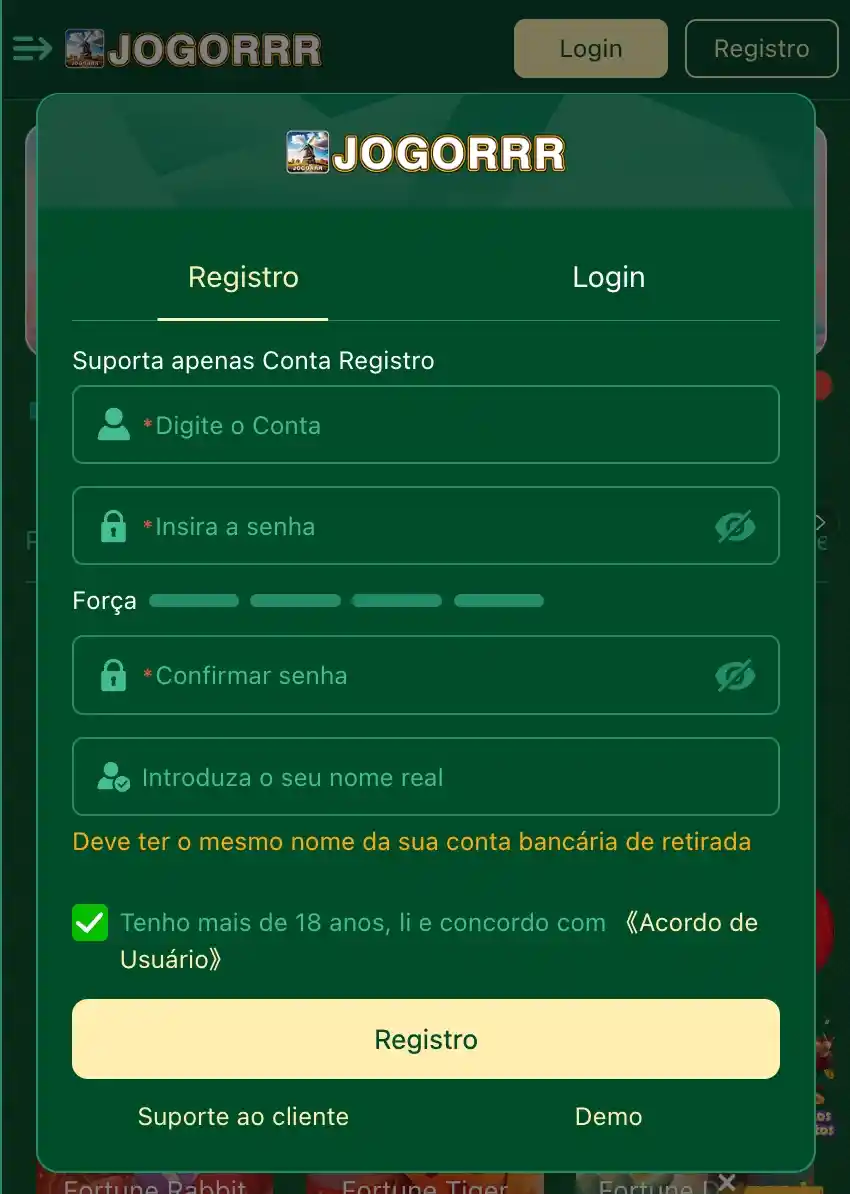 JOGORRR Registro